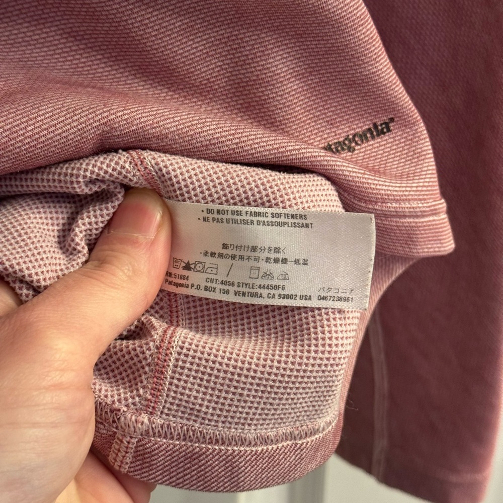 Patagonia Capilene Midweight Zip-Neck Heathered Dark Pink Plum Small - Picture 4 of 6